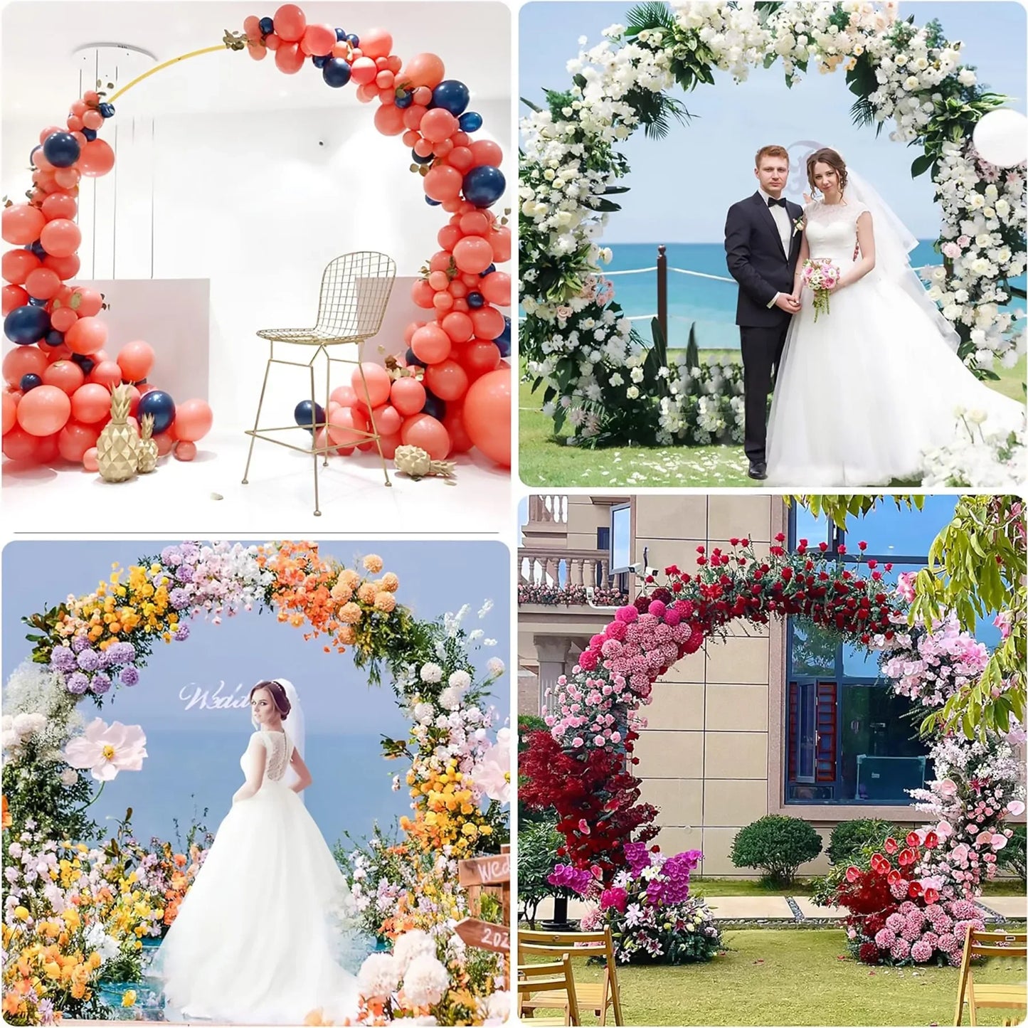 Arche Mariage Ogive Métal Doré