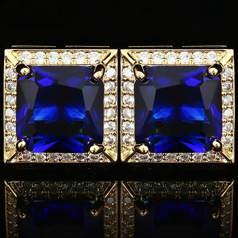 Boutons de Manchette Carrés Cristal