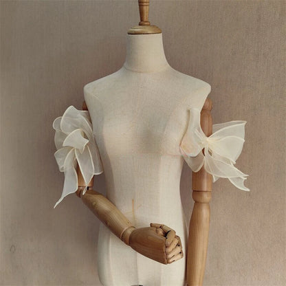 Manches amovibles mariée à nœud organza