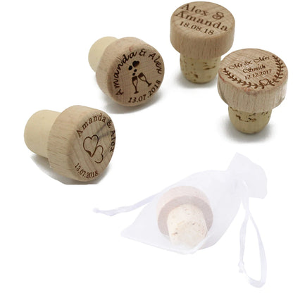 Lot de bouchons de bouteille mariage