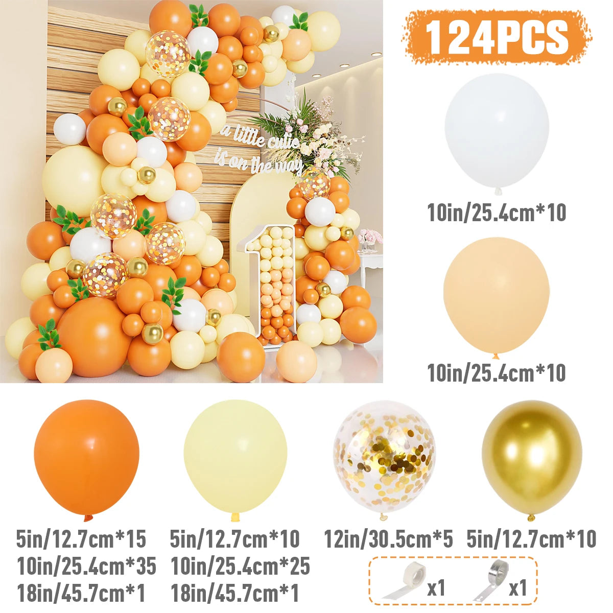 Arche Ballon Mariage Orange Mat — vue 5