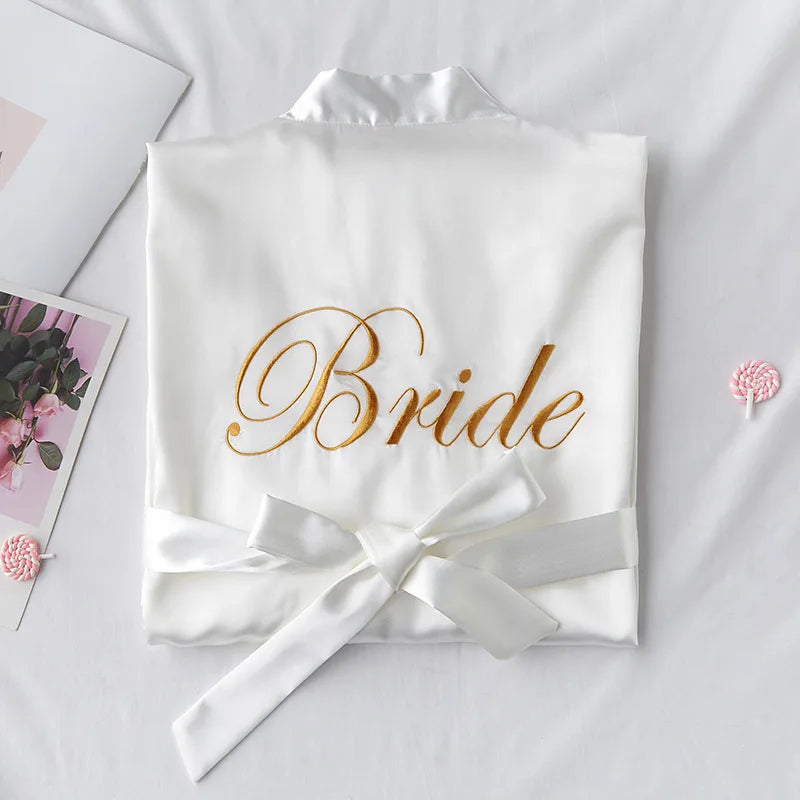 Peignoir Mariée Long en Satin — vue 11