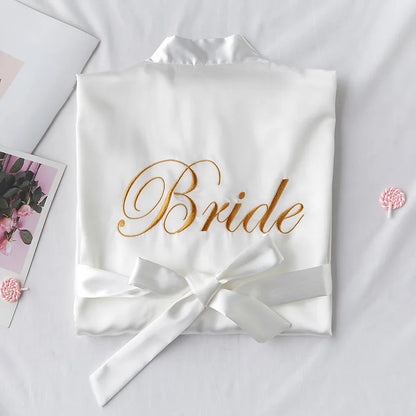 Peignoir Mariée Long en Satin — vue 11