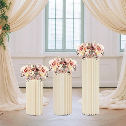 Lot de 3 Colonnes Mariage Ivoire 60 à 100 cm