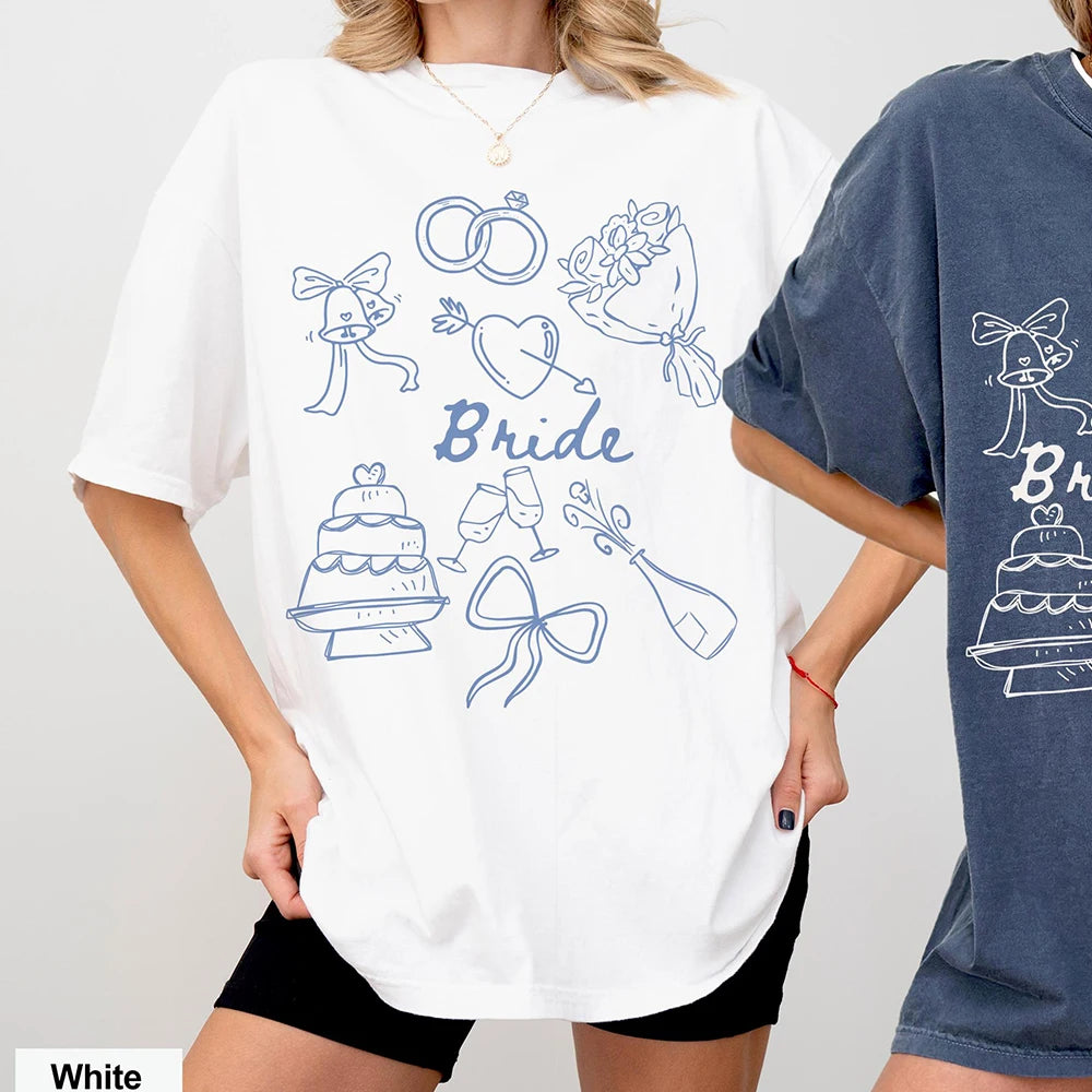 T-shirts Assortis Mariée Demoiselles d'Honneur