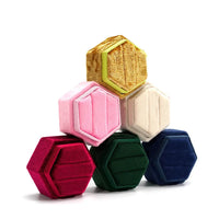 Écrin alliance hexagonal en velours — vue 2