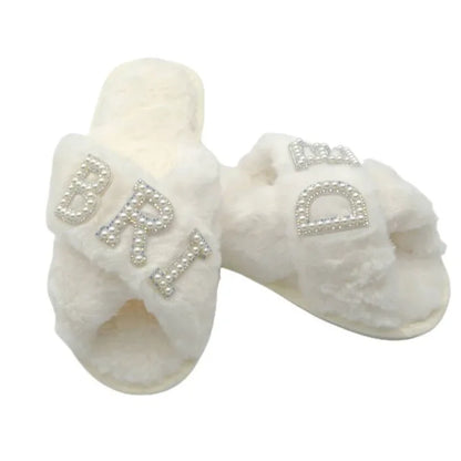 Chaussons Mariée en Fausse Fourrure
