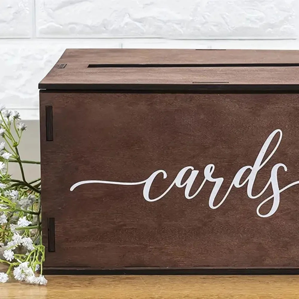 Urne Mariage Bois avec Fente à Cartes