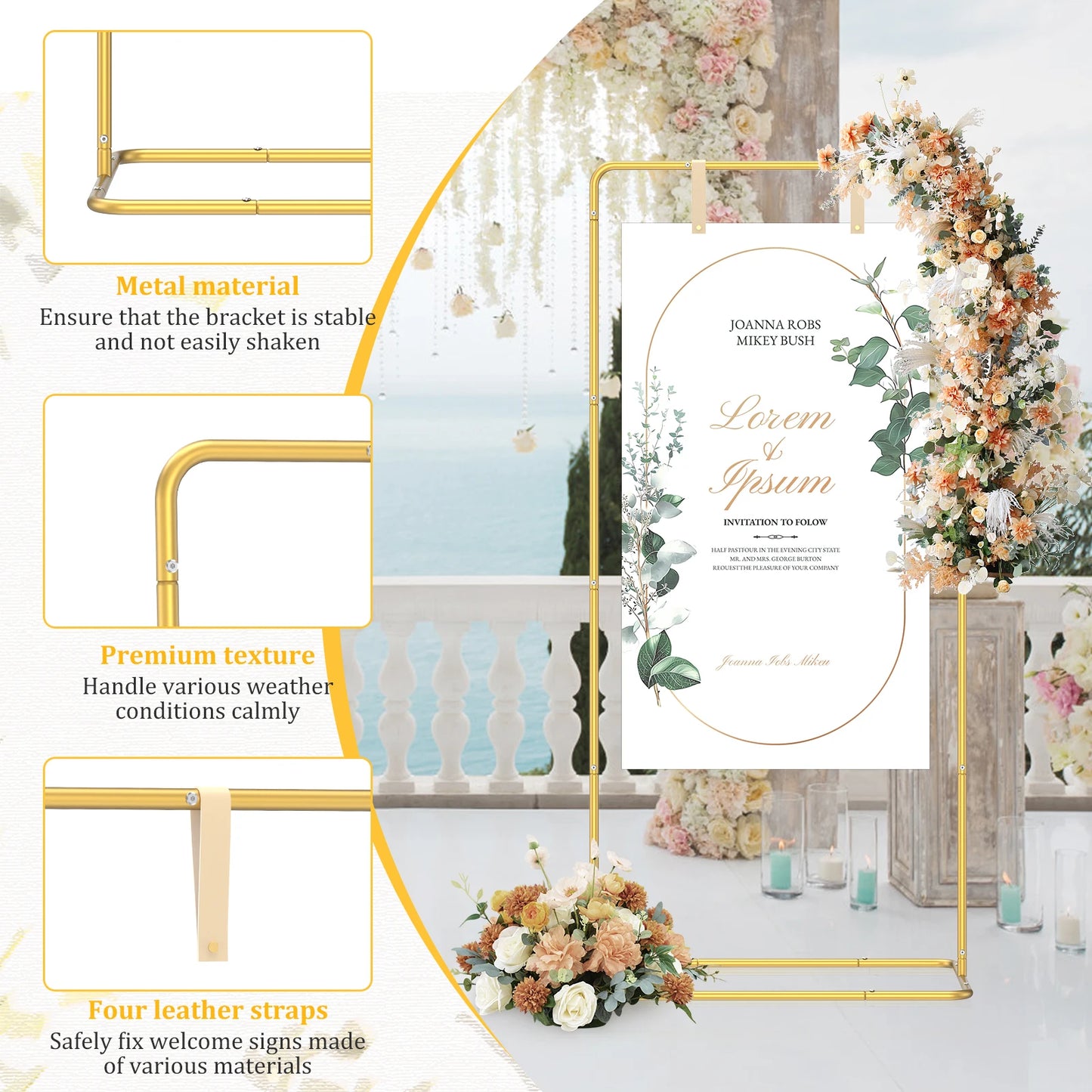Chevalet Support Panneau Mariage Réglable