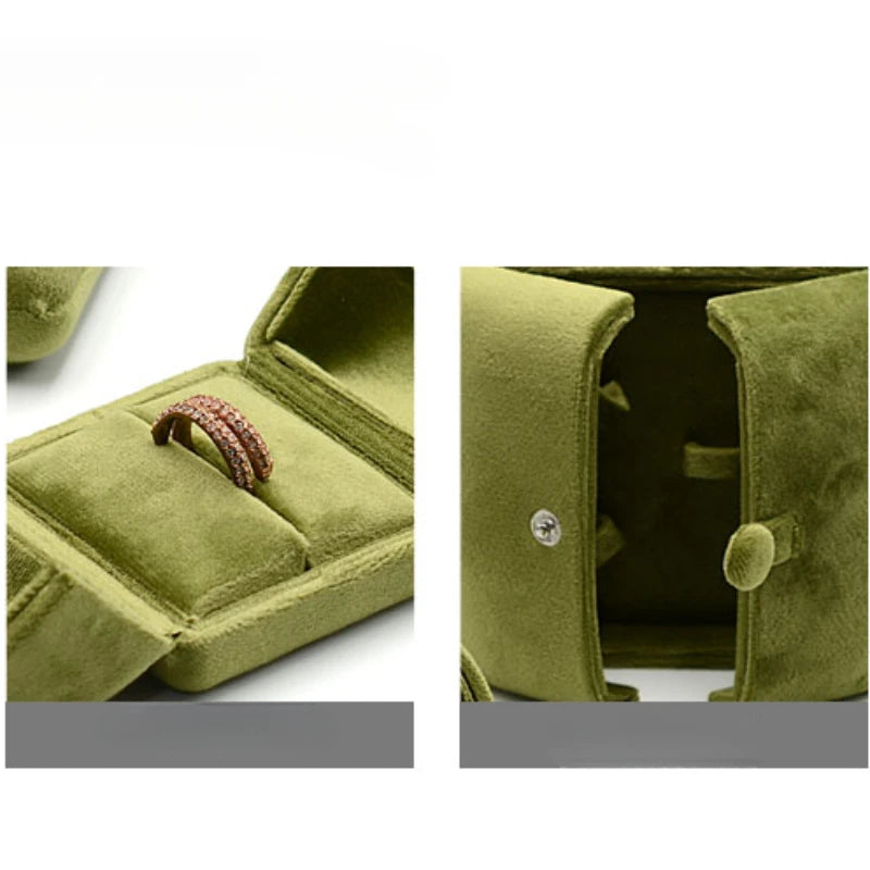 Écrin bague velours vert olive — vue 6