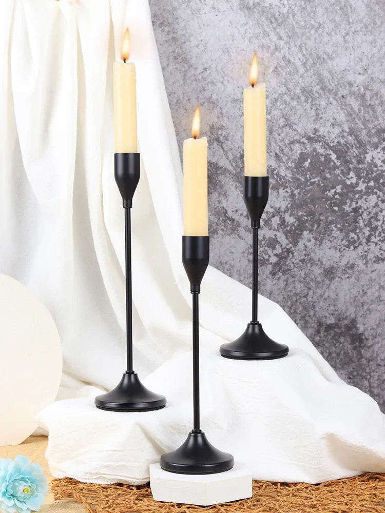 Bougeoir mariage lot de 3 chandeliers hauteurs graduées