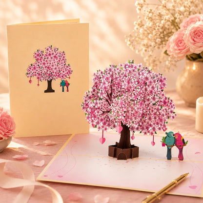 Carte Pop-Up 3D Fleurs et Mariage