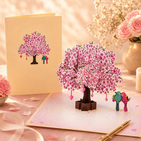 Carte Pop-Up 3D Fleurs et Mariage — Sakura et Oiseaux