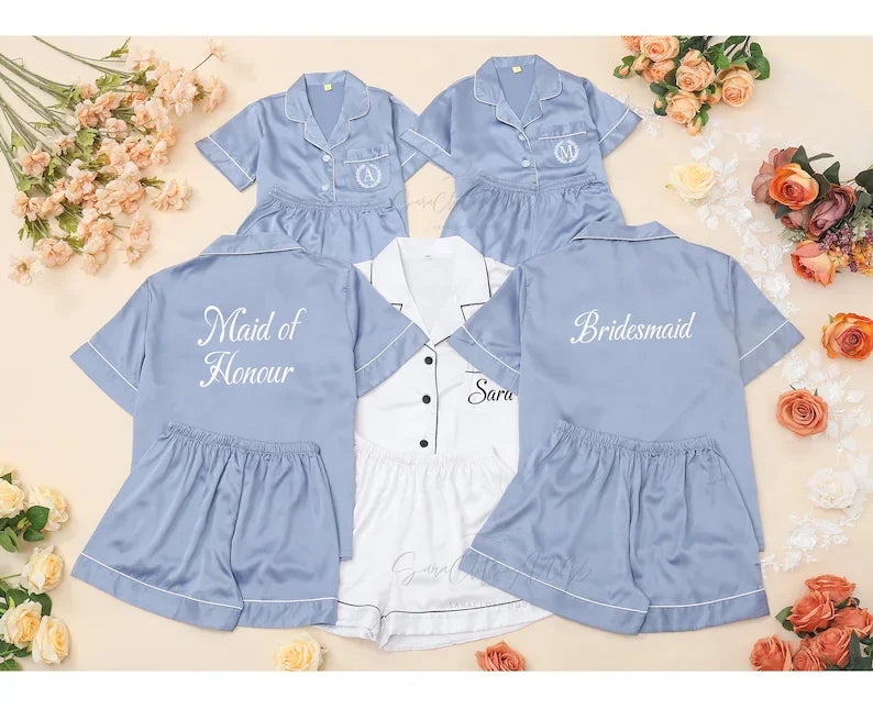 Pyjama Satin Assorti Demoiselles d'Honneur