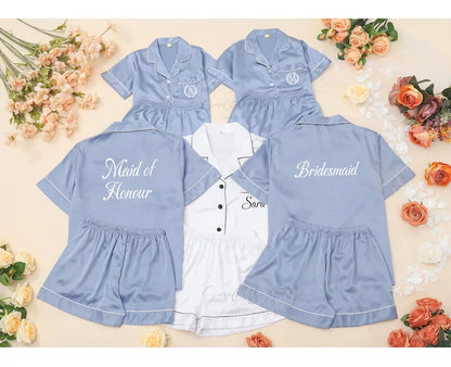 Pyjama Satin Assorti Demoiselles d'Honneur