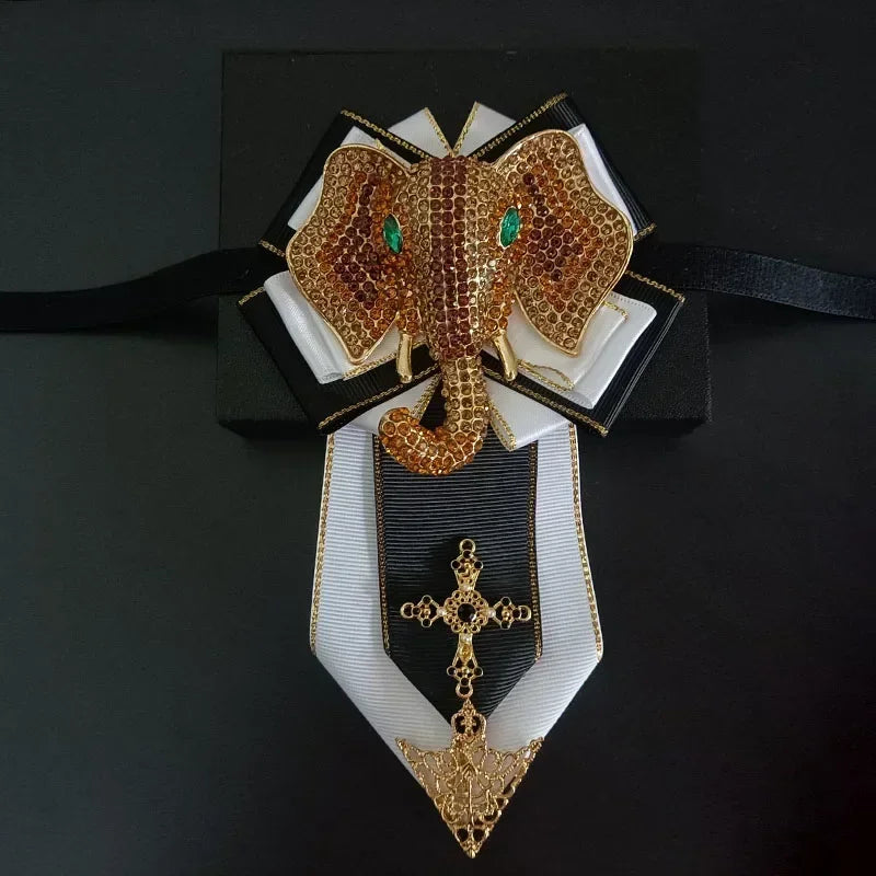 Nœud papillon mariage bijou éléphant strass — vue 15