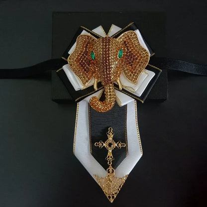 Nœud papillon mariage bijou éléphant strass — vue 15