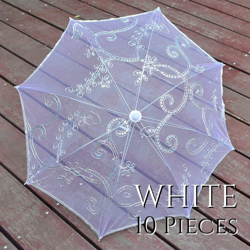 Lot d'ombrelles mariage en dentelle