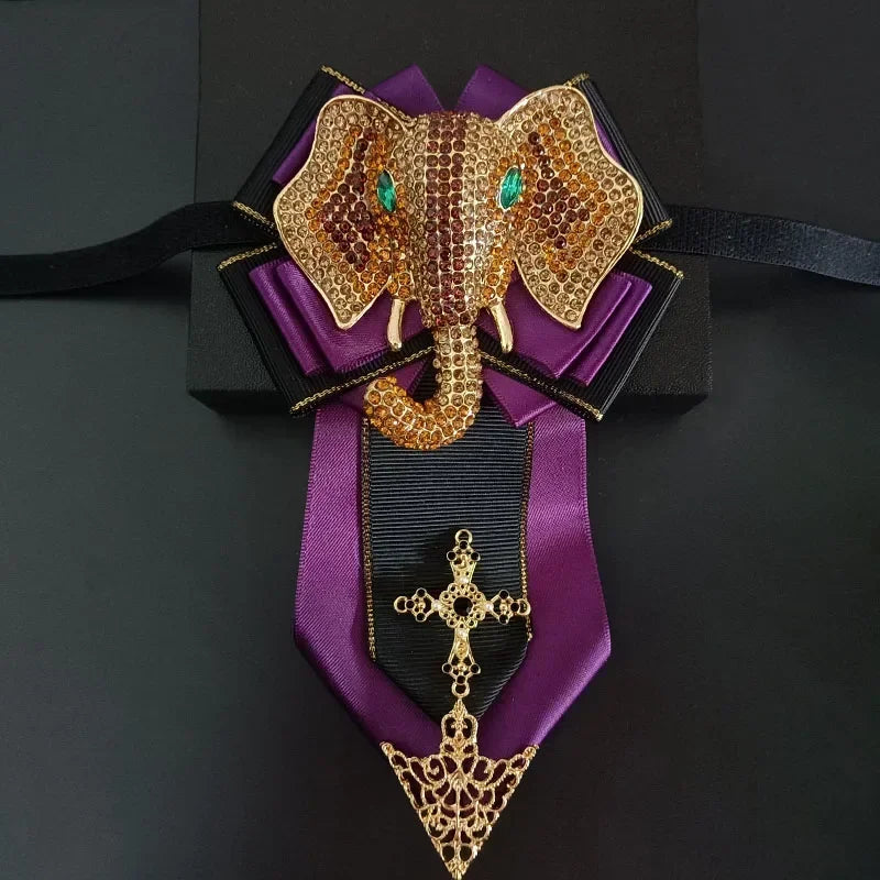 Nœud papillon mariage bijou éléphant strass — vue 13