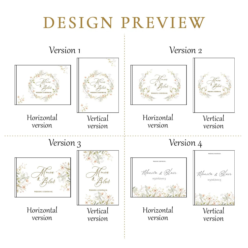 Livre d'Or Mariage Personnalisé Fleurs Aquarelle — vue 6