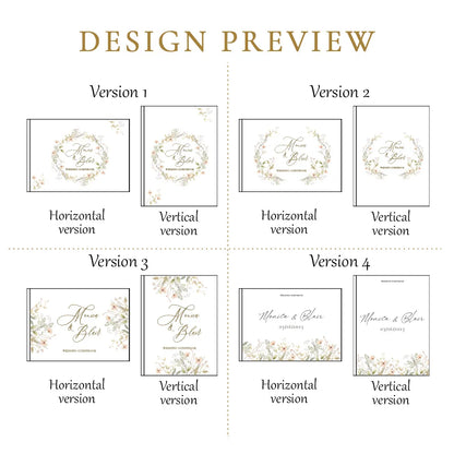 Livre d'Or Mariage Personnalisé Fleurs Aquarelle — vue 6