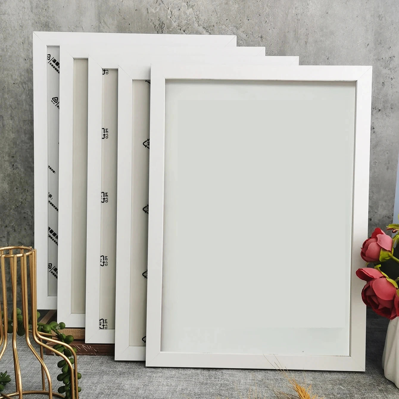 Cadre photo mariage bois A4 lot de 5