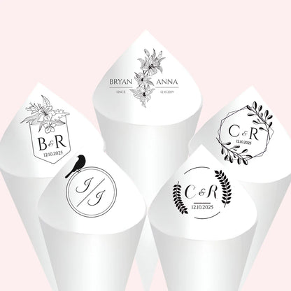 Cônes à confettis mariage personnalisés