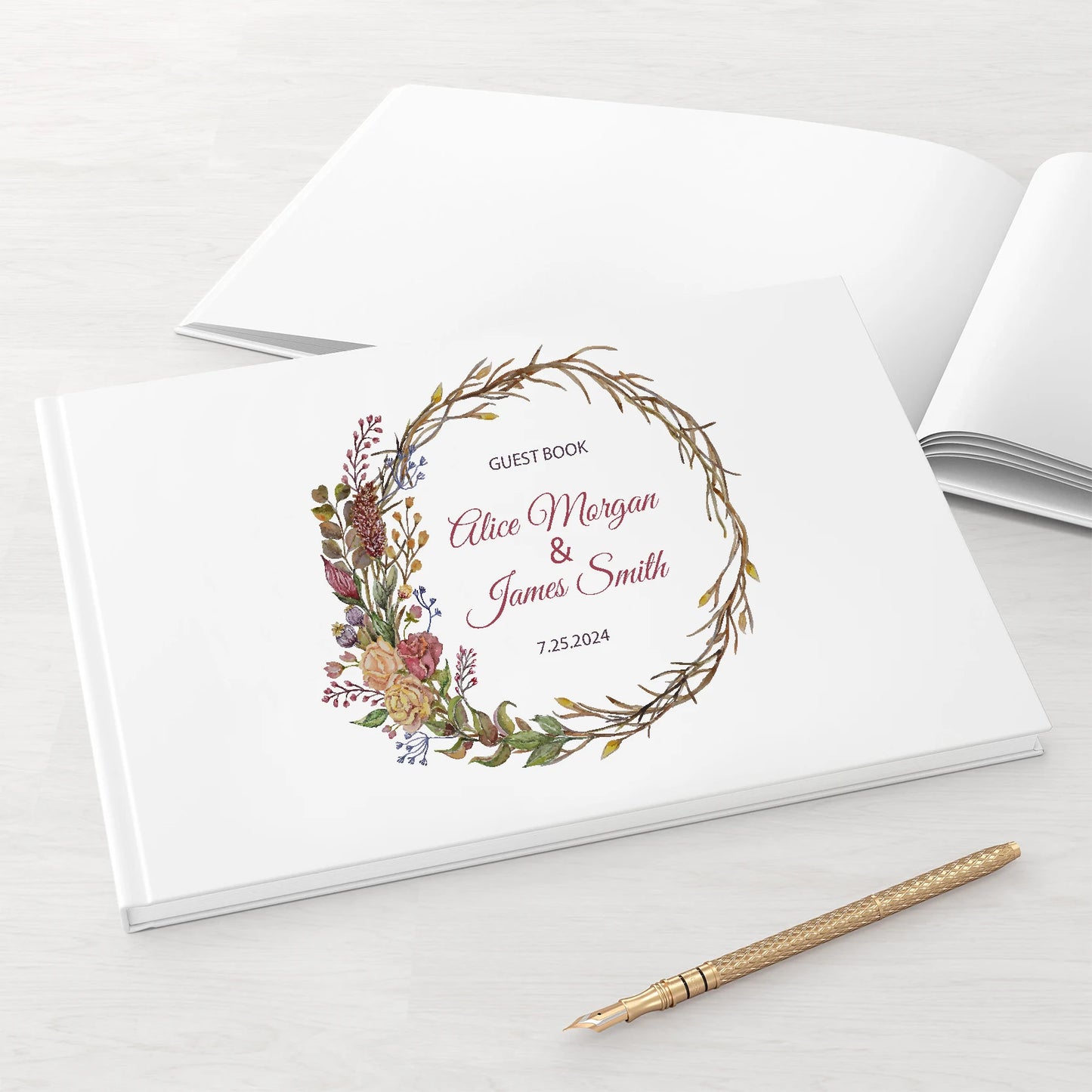 Livre d'Or Mariage Personnalisé 21 Décors au Choix