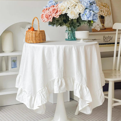 Nappe Ronde Coton Volants Mariage