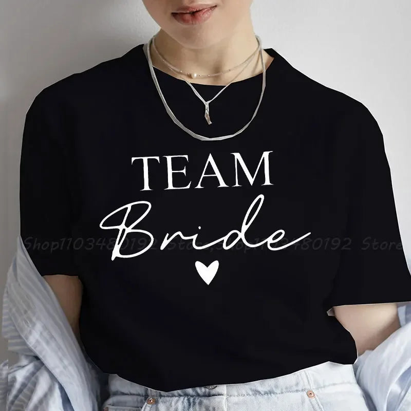 T-shirt Team Bride Cœur Minimaliste
