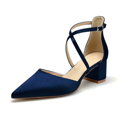 Escarpins Mariée Satin Talon Carré
