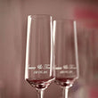Verre champagne gravé prénoms mariage