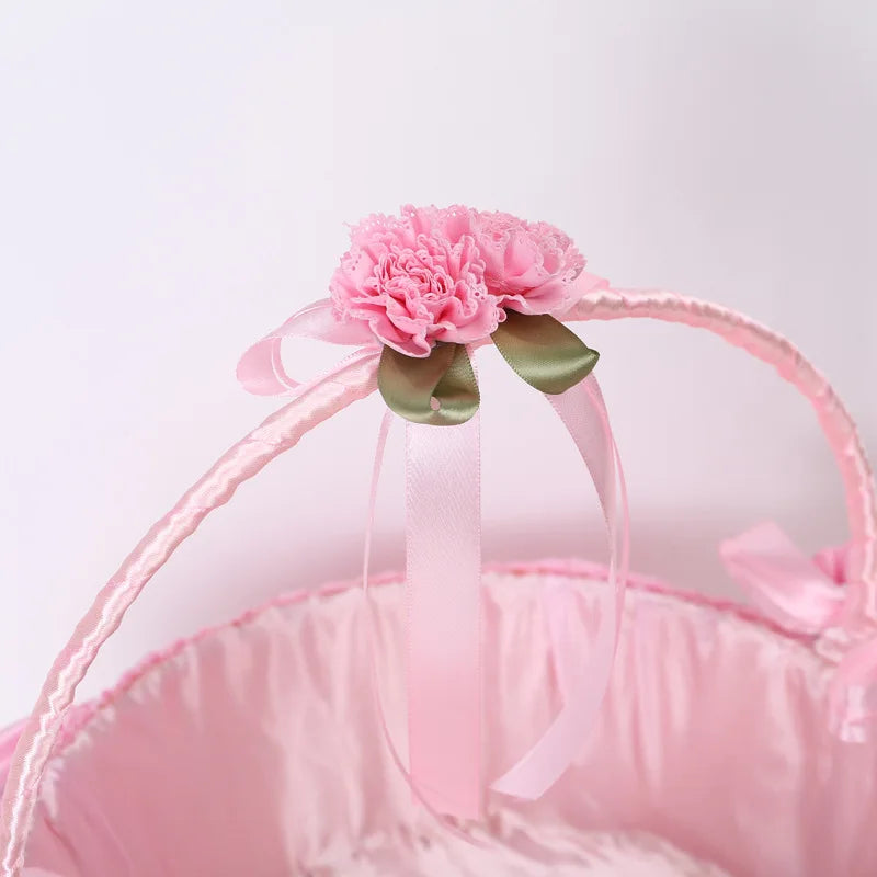 Panier demoiselle d'honneur dentelle et roses