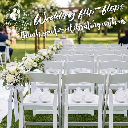 Lot de tongs blanches mariage