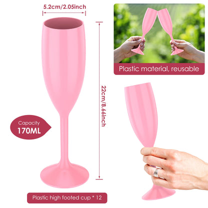 12 Flûtes Champagne Mariage Plastique — vue 8