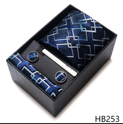 Coffret Cravate Mariage Homme Pochette et Boutons de Manchette