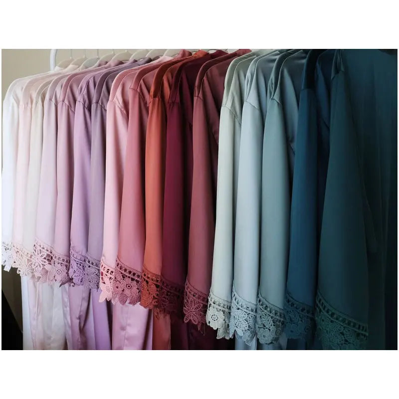 Peignoir Demoiselle d'Honneur Satin Dentelle