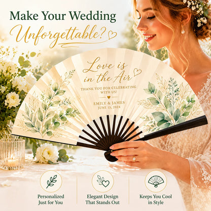 Éventail mariage personnalisable recto verso
