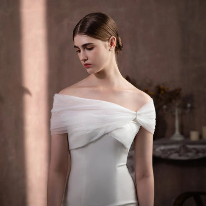 Étole Mariée Tulle Épaules Dénudées