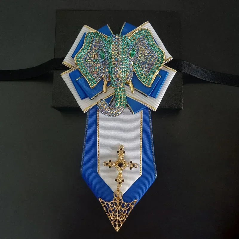 Nœud papillon mariage bijou éléphant strass — vue 3