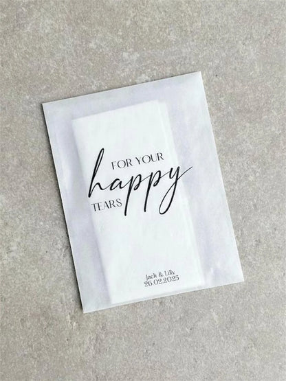 Pochettes mouchoirs larmes de joie mariage