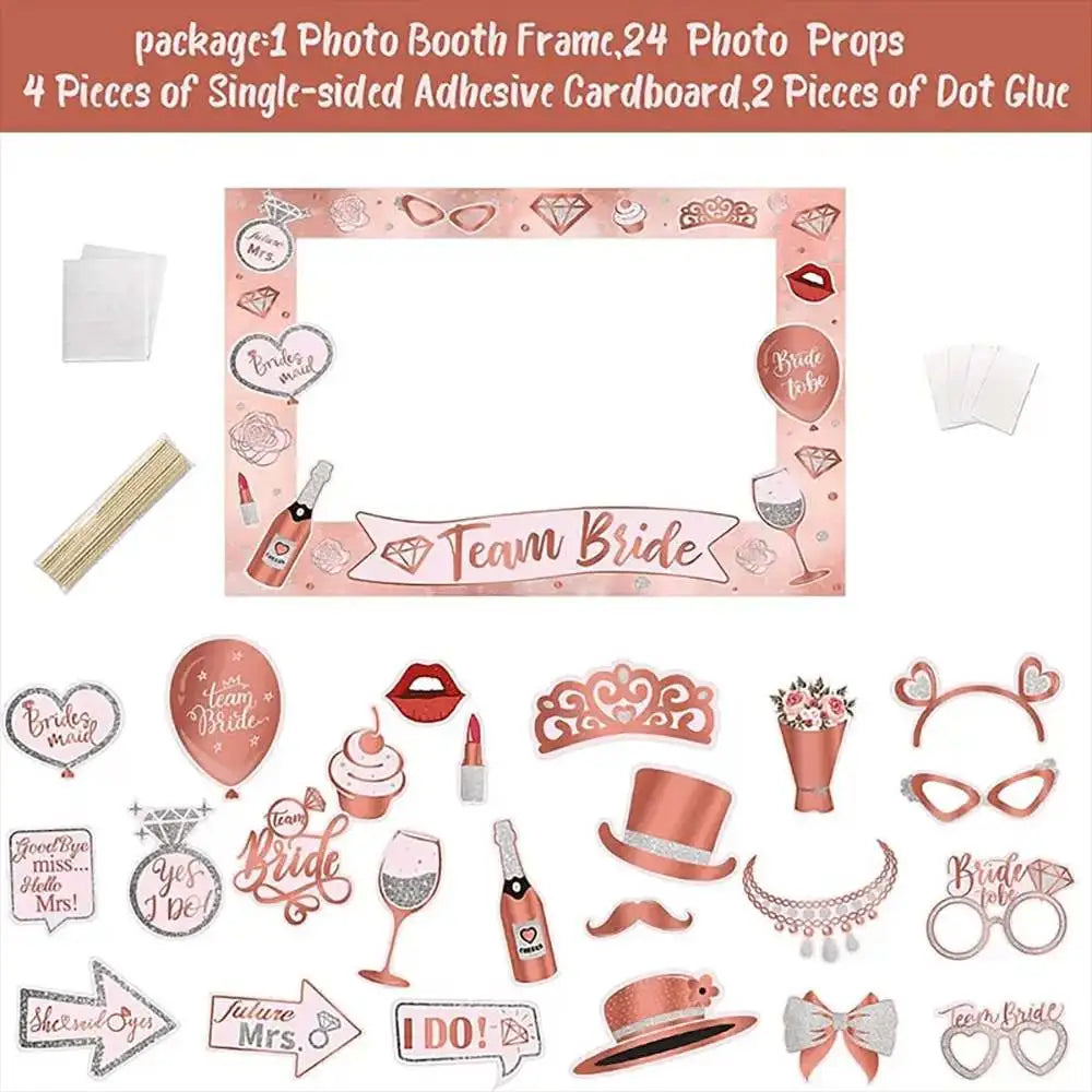 Kit photobooth EVJF cadre et accessoires