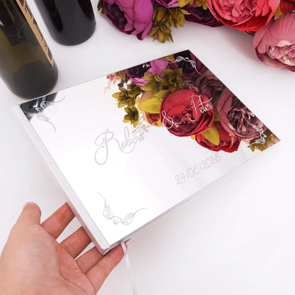 Livre d'Or Mariage Miroir Personnalisé Format Paysage 25x18 cm