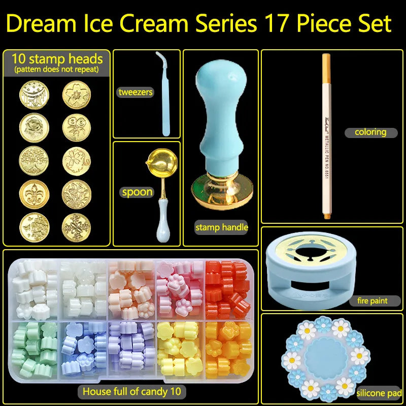 Kit Cachet de Cire 17 Pièces