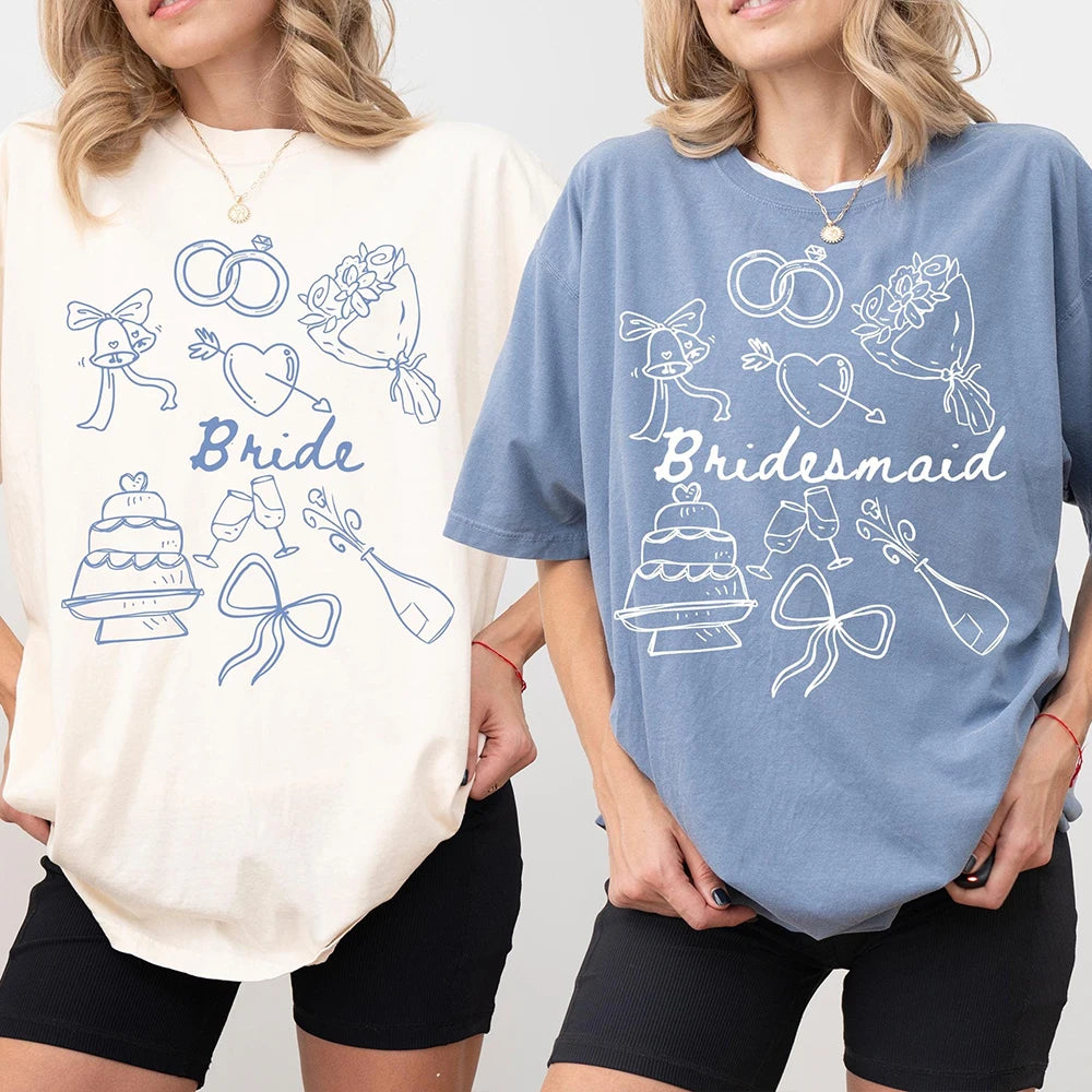 T-shirts Assortis Mariée Demoiselles d'Honneur