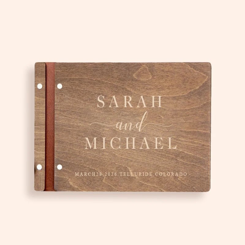 Livre d'or mariage bois personnalisé A4 ou A5