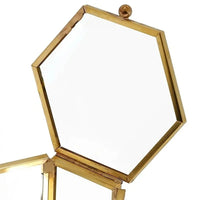 Boîte alliance verre hexagonale dorée — vue 5