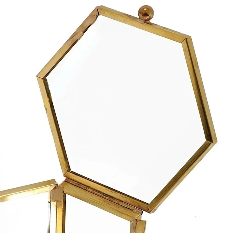 Boîte alliance verre hexagonale dorée — vue 5