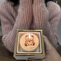 Écrin bague ourson rotatif bougies