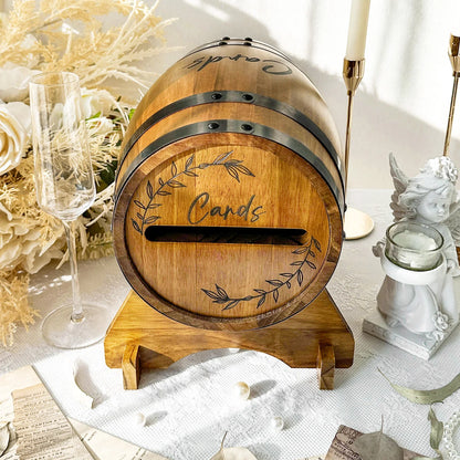 Urne Mariage Tonneau Bois Champêtre